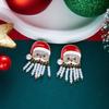 Santa Dangle Earrings for Christmas Outfits, Gold Tone Holiday Statement Pair with Bright Finish for Festive Gatherings
