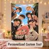 Custom Personalized Tapestry,Spy × Family Print Custom Name Text Wall Art Hanging for Bedroom