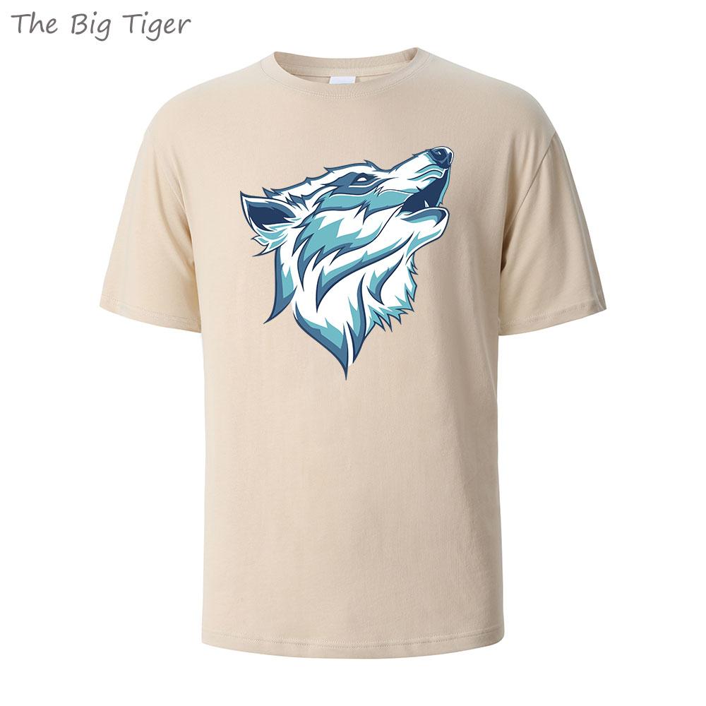 WolfPaint Classic Cotton T Shirt Breathable Round Neck Casual Unisex Tee Minimalist Short Sleeve Top Everyday Wear Mens Tshirt