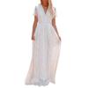 Vestido Maxi de Tul Transparente Otoño Invierno Nuevo, Vestido de Novia Pullover con Escote en V Profundo Estilo Europeo Americano, Bata Larga para Mujer de Ocio