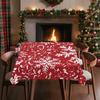 Christmas Snowflakes Square Tablecloth Washable Winter Holiday Festive Table Cloth Cover for Dining Party Picnic