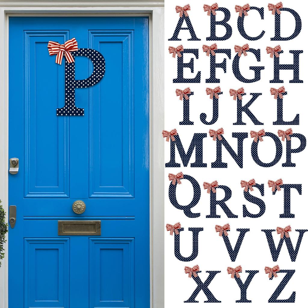 26 Letter House Sign 4th Independence Day Wooden House Sign Decoration