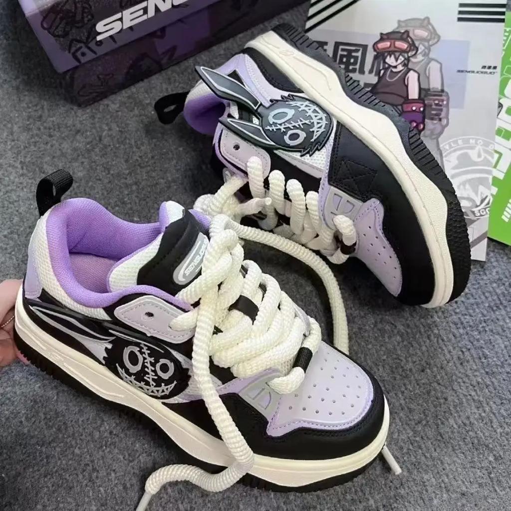Autumn New Fashion Women Sneakers Cute Rabbit Patchwork Breathable Platform Shoes Designer Black Purple Ladies Footwear