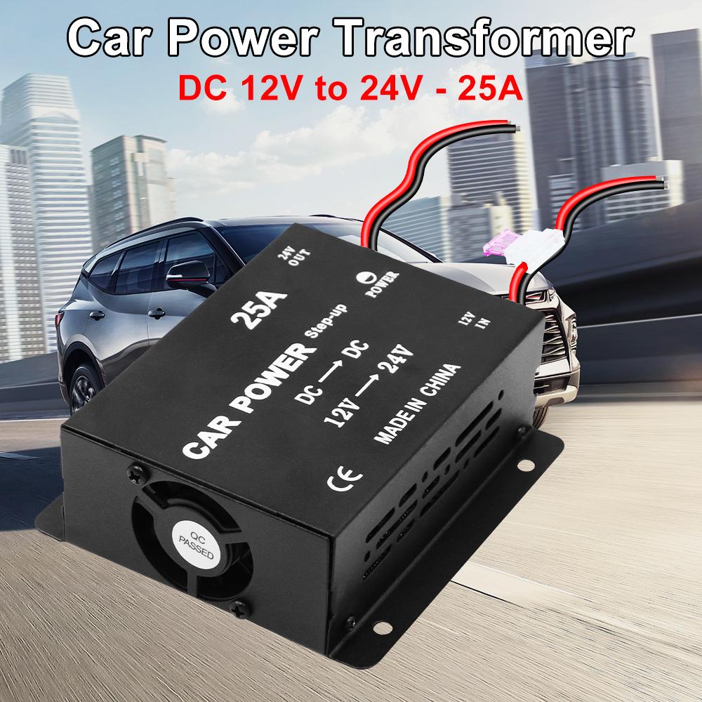 High Power 25A Adapter Car Transformer Power Step-up For cars trucks RVs vans DC 12V to 24V Voltage Booster Power Converter