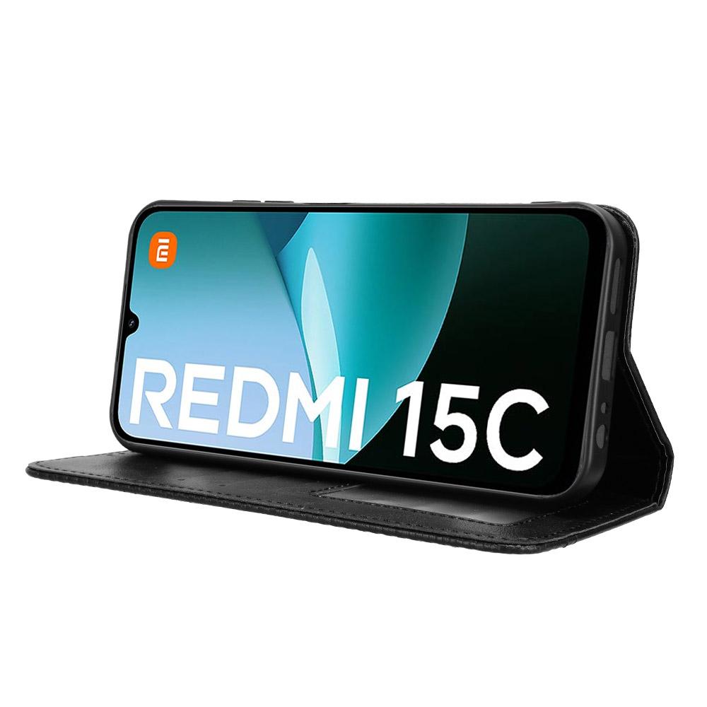 Pentru Xiaomi Redmi 15C 4G (Global) (171 mm)/Poco C85 4G (171 mm) Husa din piele suport portofel Husa telefon cu textura retro