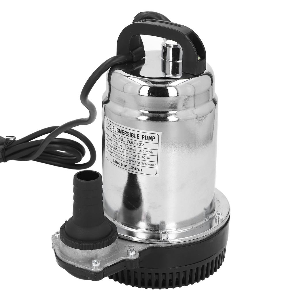 DC Submersible Pump 220W High Lift Large Waterflow Submersible Water Pump with 1in 1.5in 2in Outlet
