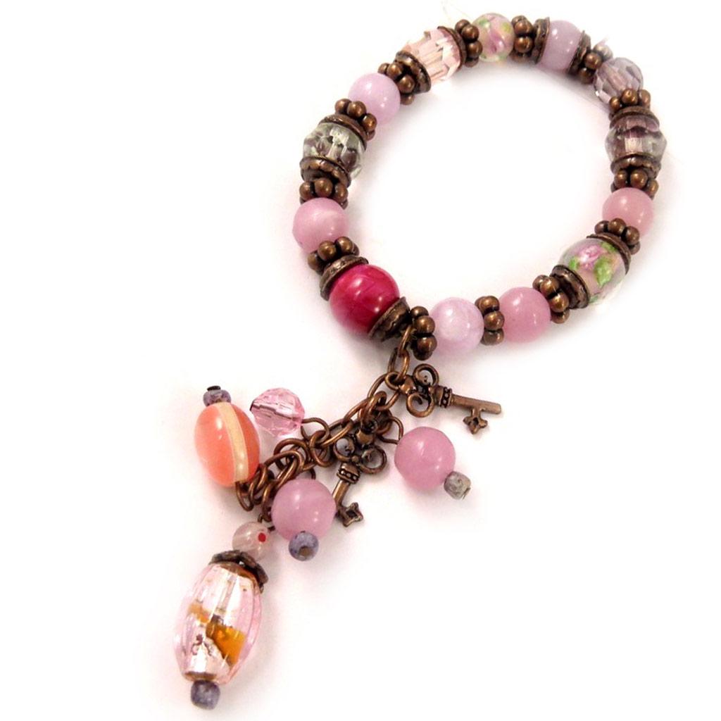 Les Trésors De Lily [D0267] - Designer Bracelet 'Athena' Pink