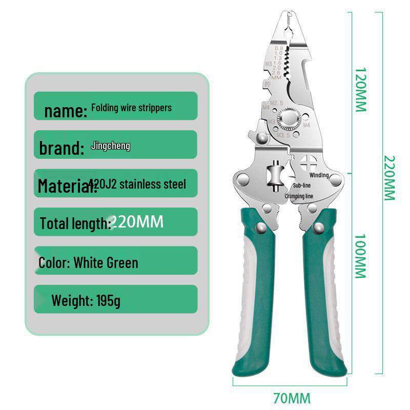 Electrician's 26-in-1 Multifunctional Tool: Wire Stripper & Foldable Screwdriver