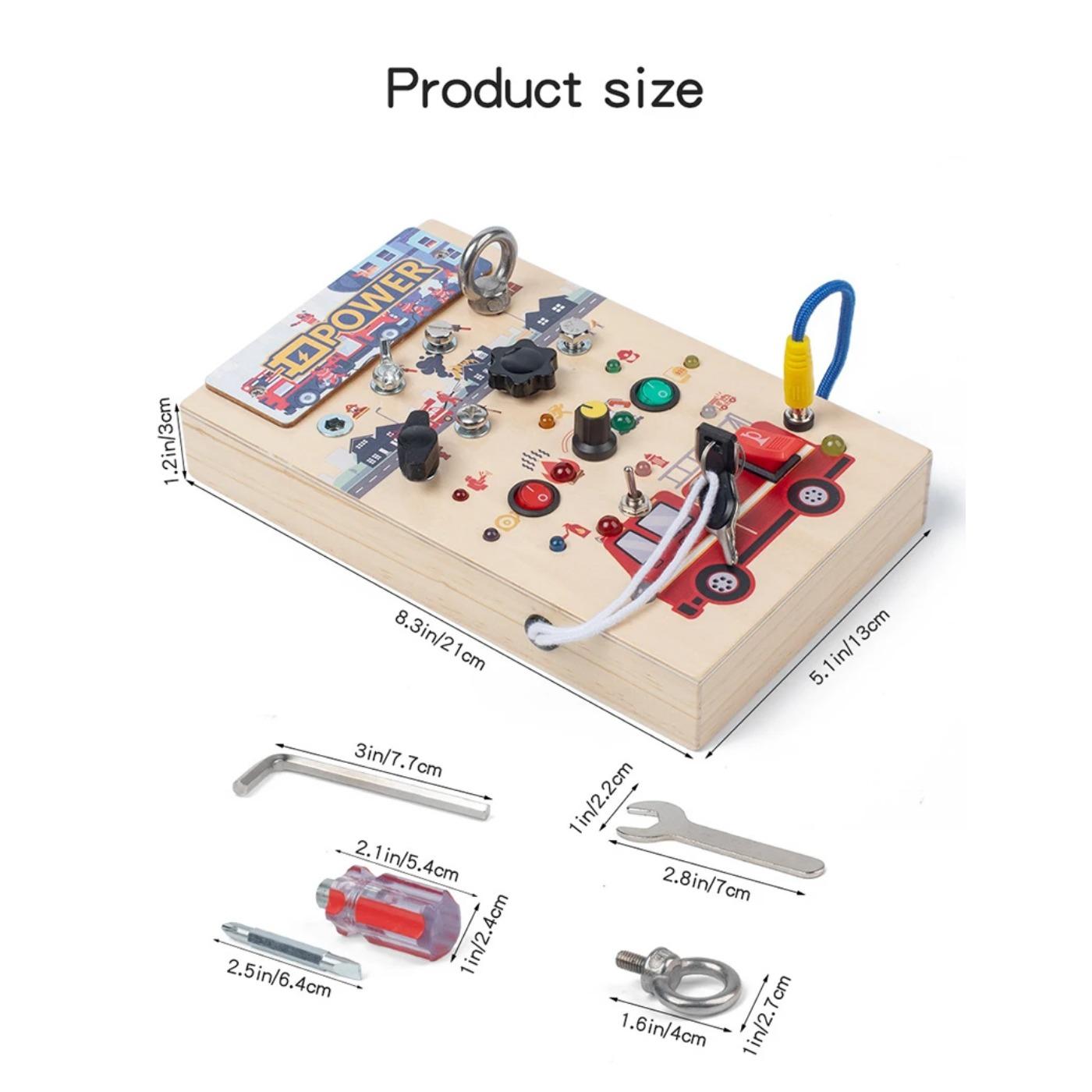

Монтессори Деревянная Светодиодная Развивающая Доска Сенсорная Игрушка Детская Имитация Гайка Винт Инструмент Дети Мелкая Моторика Обучающая Дорожная Игрушка