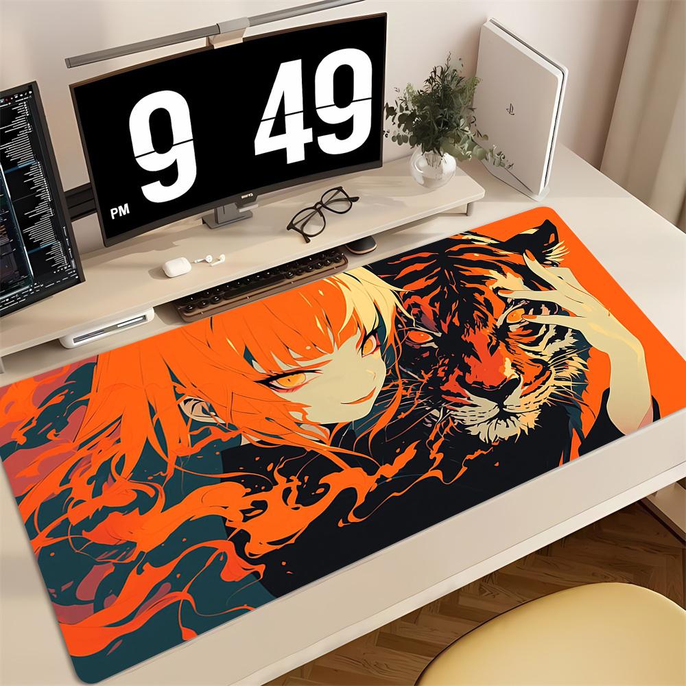Deskmat Gamer Girl Carpet Mouse Pad X Playmat Red Girl Computer Mat Anime Antislip Rubber Mousepads Desk Accesories Mats