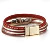 Braccialetti con Perle di Pietra Naturale alla Moda Bohemien da Donna in Pelle con Chiusura Magnetica Braccialetto con Ciondoli Cinturino da Polso Sportivo Gioielli da Festa
