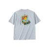 Anta Cartoon Letter Print Round Neck Short Sleeve T-Shirt Unisex Tops Gray 972328108-2