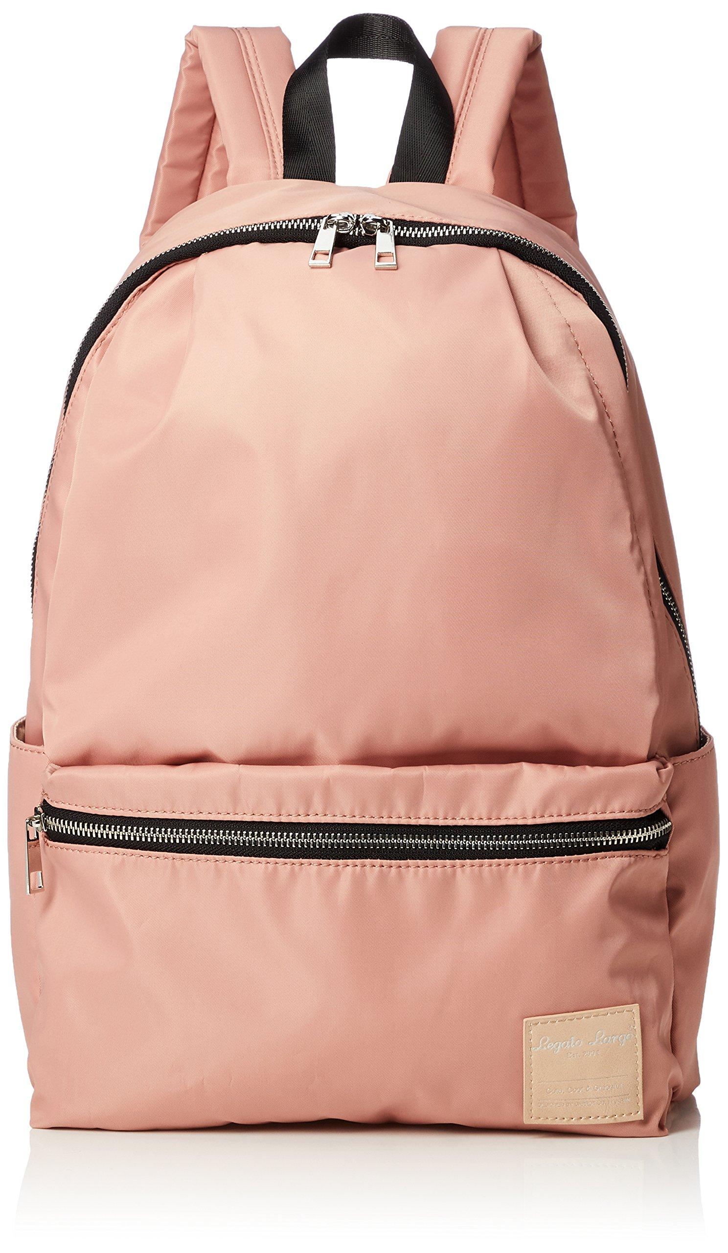 Slightly Glossy 10 Pink Beige [Legato Largo] Backpack, Water-Repellent Nylon, Pockets, Women s, LH-H1672