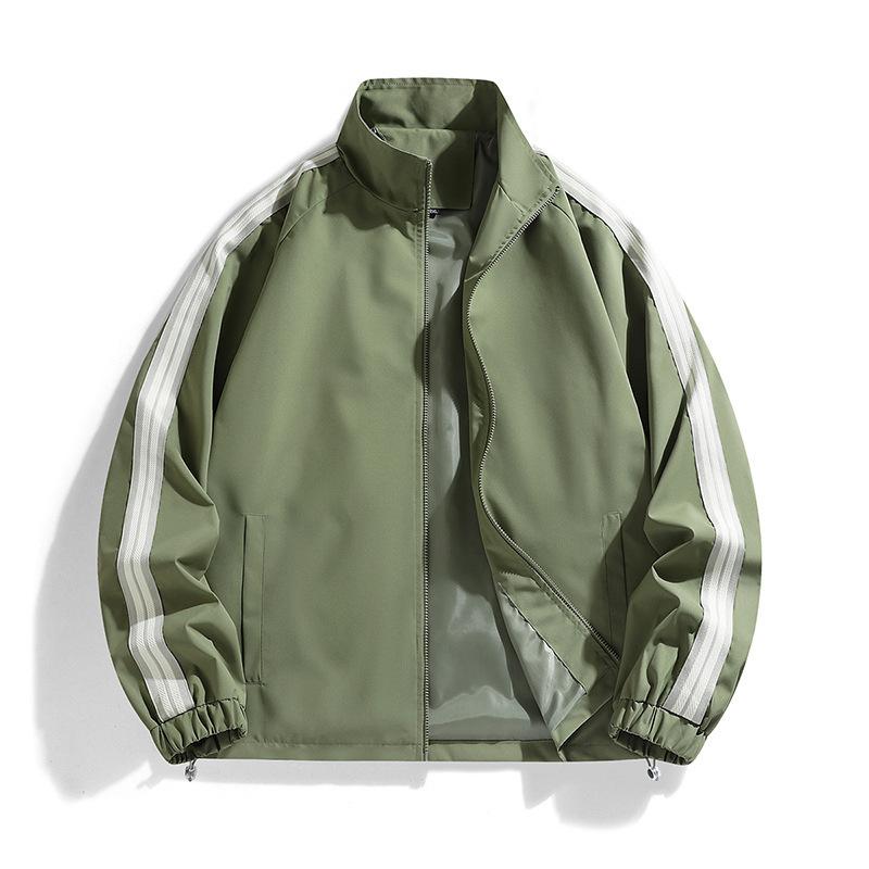 New Spring and Autumn Style Youth Men's Casual and Fashionable Stand-up Collar Jacket for Men's Double-sided Loose and Versatile Sports Jacket