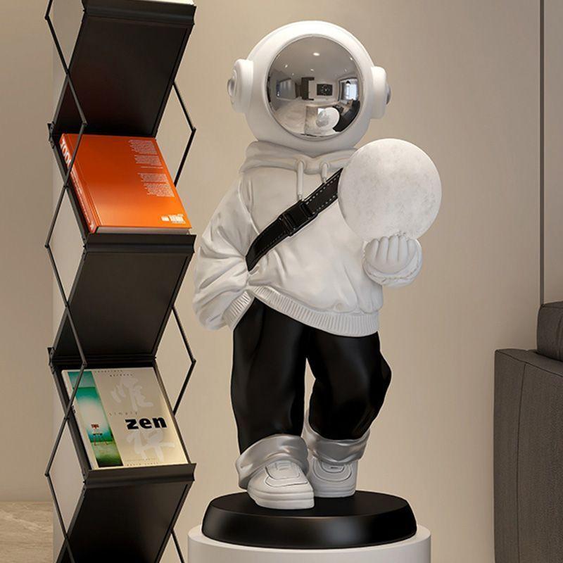 Astronaut Figurines Creative Miniatures with Moon Light Modern Sculptures Living Room Ornaments Home Decoration Accessories