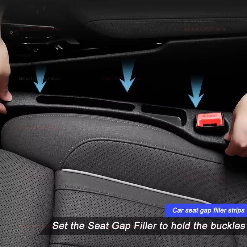 2pcs Car Seat Gap Filler Organizer Waterproof Car Seat Gap Plug Strip with 2 Grooves Seat Gap Storage Auto Interior Accessories