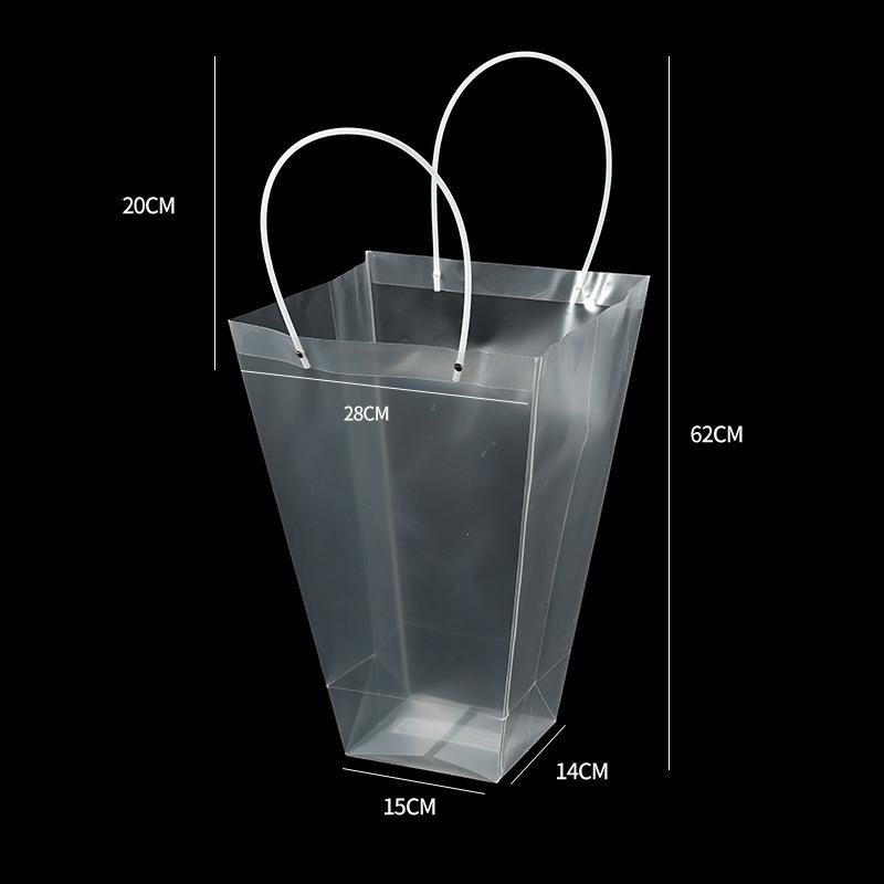 Duża, Średnia I Mała Przezroczysta Trapezowa Torba Tote Bukietowa Torba Materiały Florystyczne Prezent Prezent Torba na Kwiaty Torba Tote