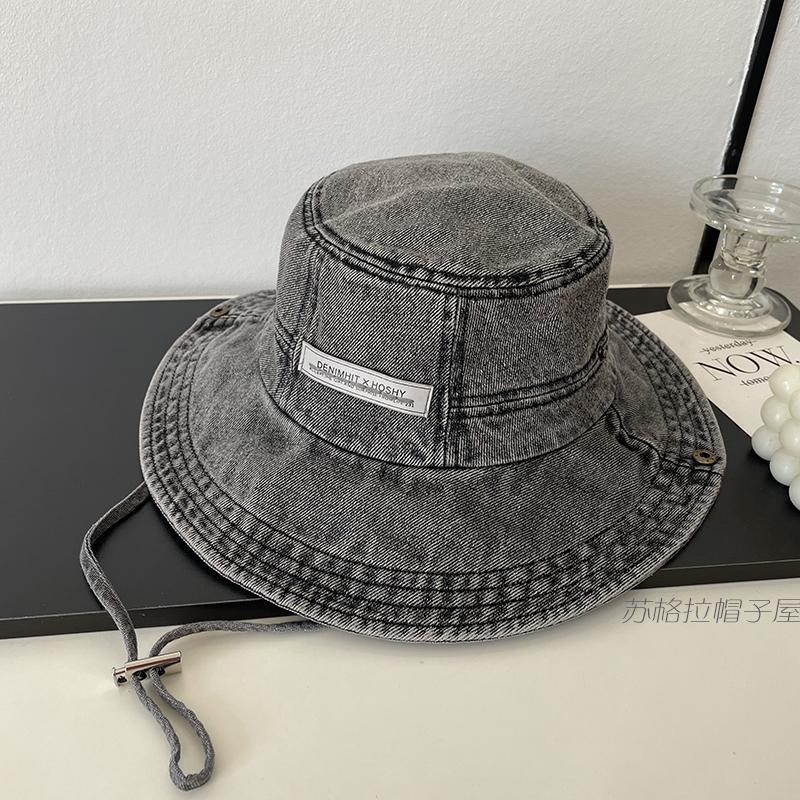 

Джинсовая панама женская для активного отдыха, кемпинга, гор, универсальная, модная, повседневная, в стиле ретро, вываренная, от солнца, мужская adult average size