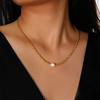 Fresh And Fashionable Freshwater Pearl Oval Gold Bean Titanium Steel Gold Necklace Jewelry Is Versatile And Does Not Fade