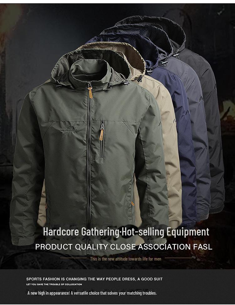Men's Casual Hooded Jacket - Loose Fit, Perfect for Spring & Autumn.