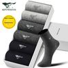 Men's Socks, 100% Pure Cotton Mid-Calf Socks, Mixed Colors, 6 Pairs - Upgraded Mugwort