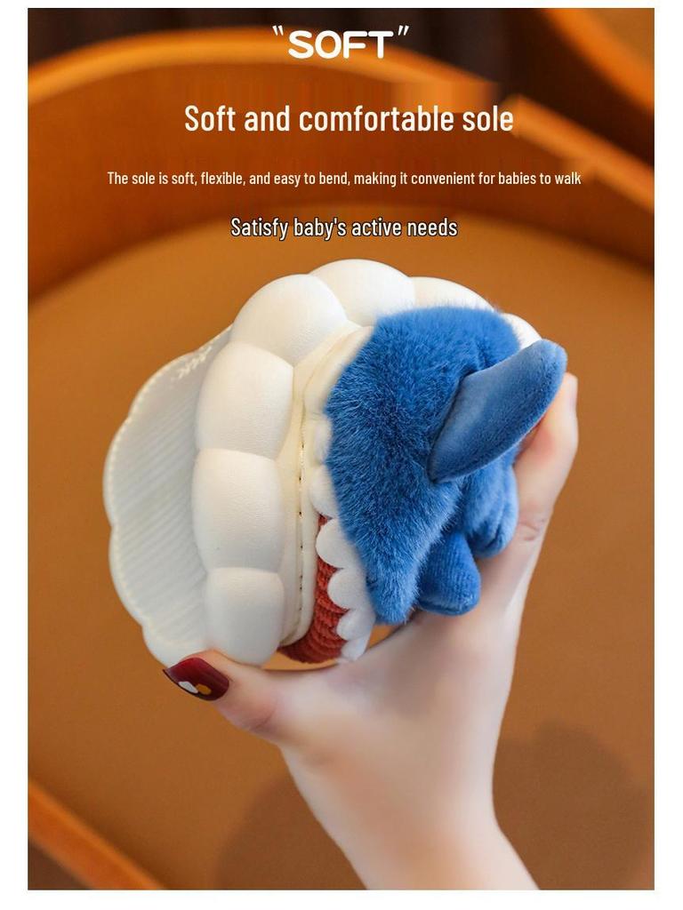 Children's Waterproof Shark Slippers – Non-Slip, Fur-Lined for Boys, Perfect for Autumn and Winter Indoors