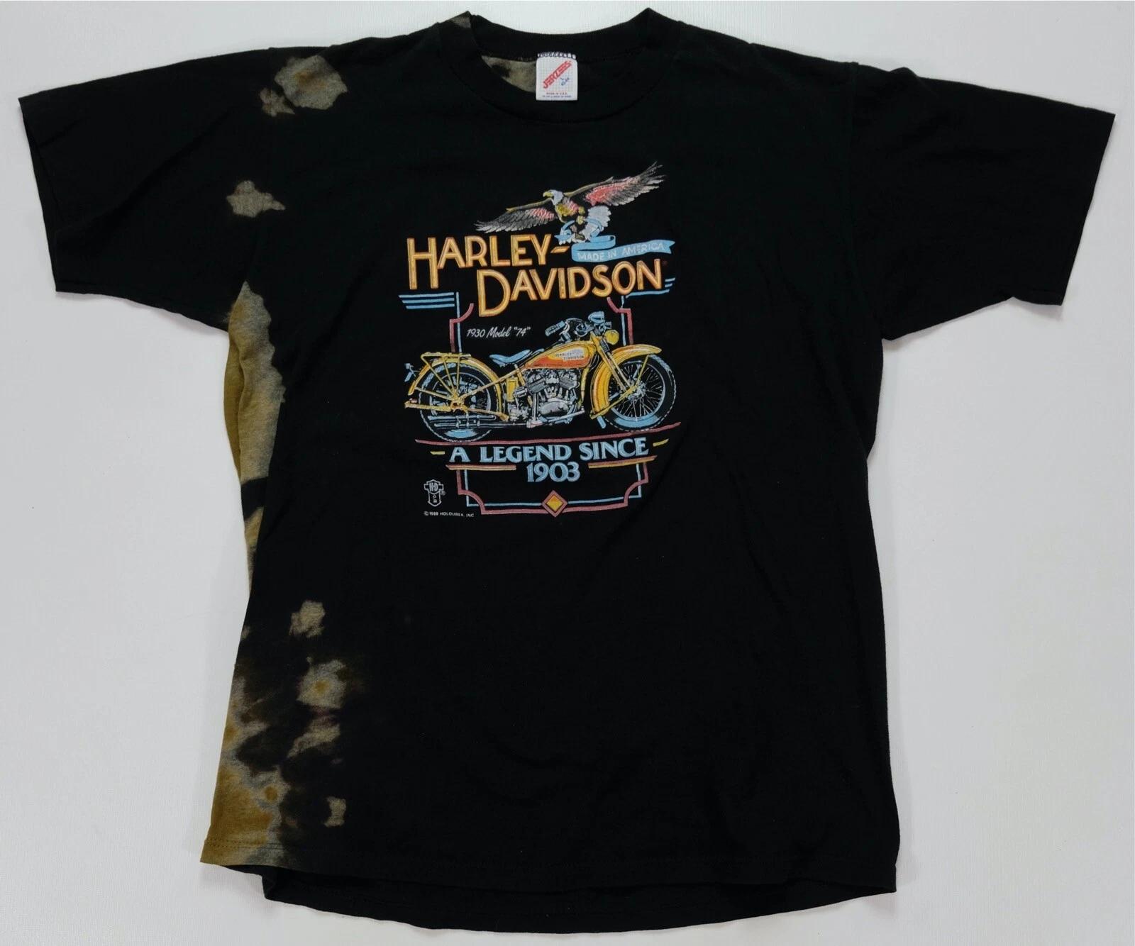 Rare Vintage HOLOUBEK Harley Davidson A Legend Since 1903 1988 T Shirt 80s 90s L 2XL