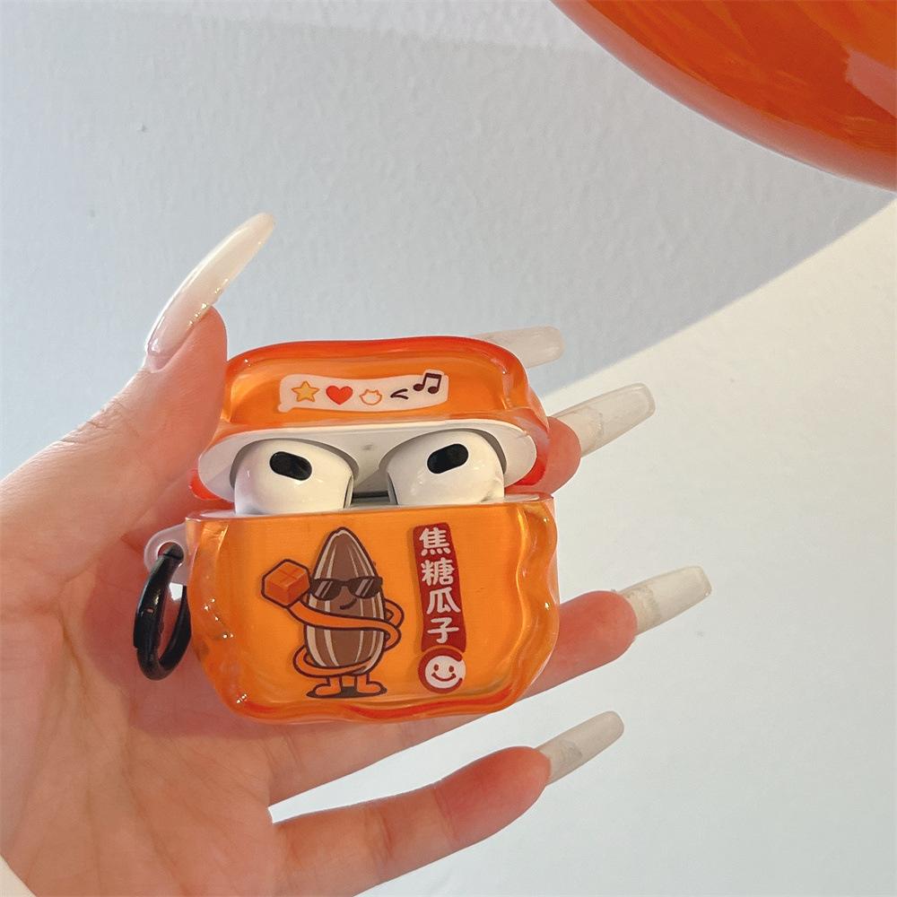 Twist edge imd caramel melon seeds earphone cover for apple AirPods 1 /1 generation cartoon fun shell PRO1/PRO1