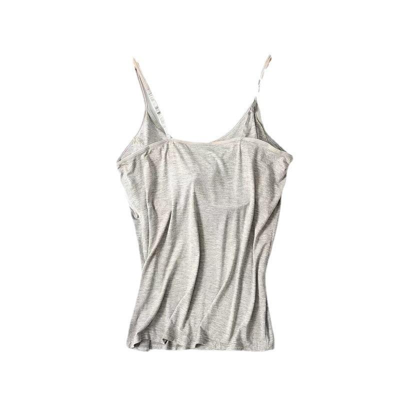 

Популярный женский топ-камисоль из модала с вкладышами и без косточек, универсальный предмет верхней одежды, базовое нижнее белье для занятий йогой S белый