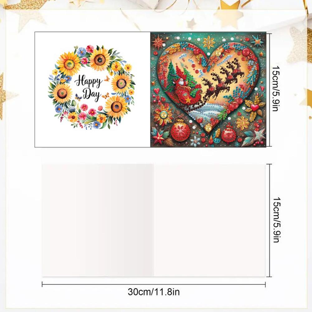 6PCS DIY Animal Pattern Diamond Painting Greeting Card Set Diamond Art Greeting Cards Creative Birthday & Thanksgiving Card Kit