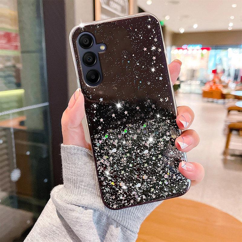 

Роскошный модный блестящий чехол для Samsung Galaxy A05 A05S A15 A25 A35 A55 A14 A24 A34 A54 A13 A23 A53 A52, мягкий блестящий чехол с кристаллами A25 чёрный