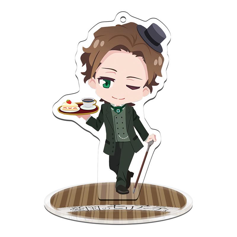 Anime MORIARTY THE PATRIOT Acrylic Model Doll Keychain William James Moriart Holmes Action figure Toy Keyring Pendant 9cm