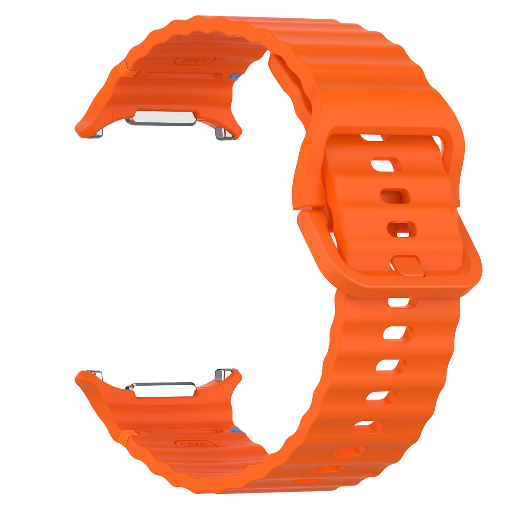 For Samsung Galaxy Watch Ultra 2 49mm/Watch Ultra 47mm Watch Band Wave Pattern Stitched Design Silicone Wrist Strap