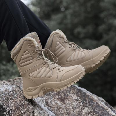 Stivali Sportivi da Escursionismo Invernali 2024 per Uomo con Velluto Stivali Desertici Calore alla Caviglia Esterno e Antiscivolo Stivali da Lavoro per la Neve