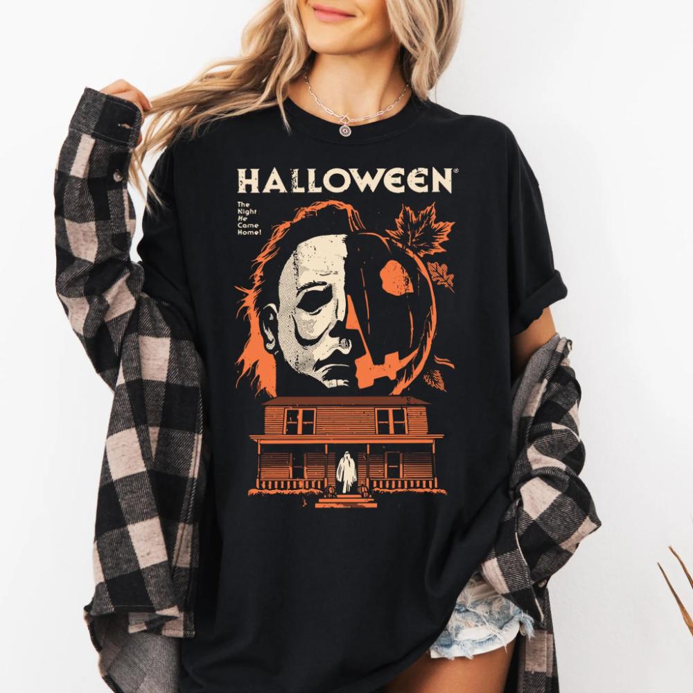 Michael Myers Halloween Graphic Tee Spooky Horror Movie Shirt Clothing Graphic Short Sleeve Shirt Unisex Unisex Women AllSeason S