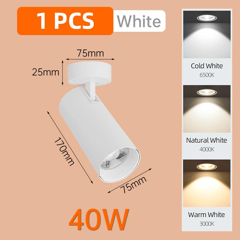 Led Spot Lights Ceiling Lamp LED Downlights 220V Foldable Spotlights COB 15W 40W Light Fixture Indoor Lighting For Home Bathroom