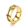 Cool Men's 8mm Black Titanium Wedding Band Rings Double Minimalist Black Groove Beveled Edge Stainless Steel Engagement Ring Men