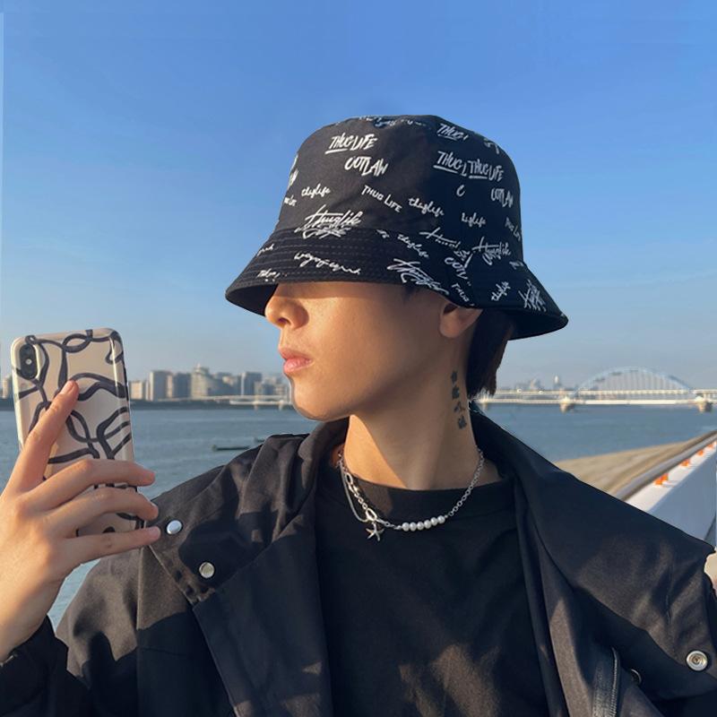 Bucket Hat Men's Summer Ins Tide Big Head Circumference Summer Sun Protection Hat Tide Brand Sun Hat Men's Sun Hat Short Brim