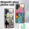 Banksy Graffiti Kunst Handyhülle Für Samsung S26 S25 S24 S23 S22 S21 Plus Ultra Note20 Glas Magnetische Hülle