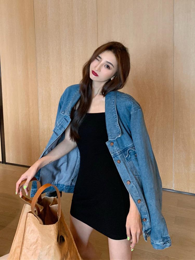 Sexy Royal Sister Style Black Suspender Dress Women's Summer New Elastic Slim Mental Machine Slim Hip Wrap Short Skirt