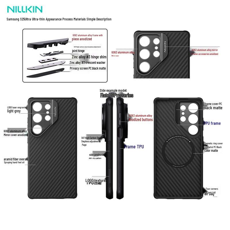 Nillkin Magnetic Aramid Fiber Phone Case with Kickstand