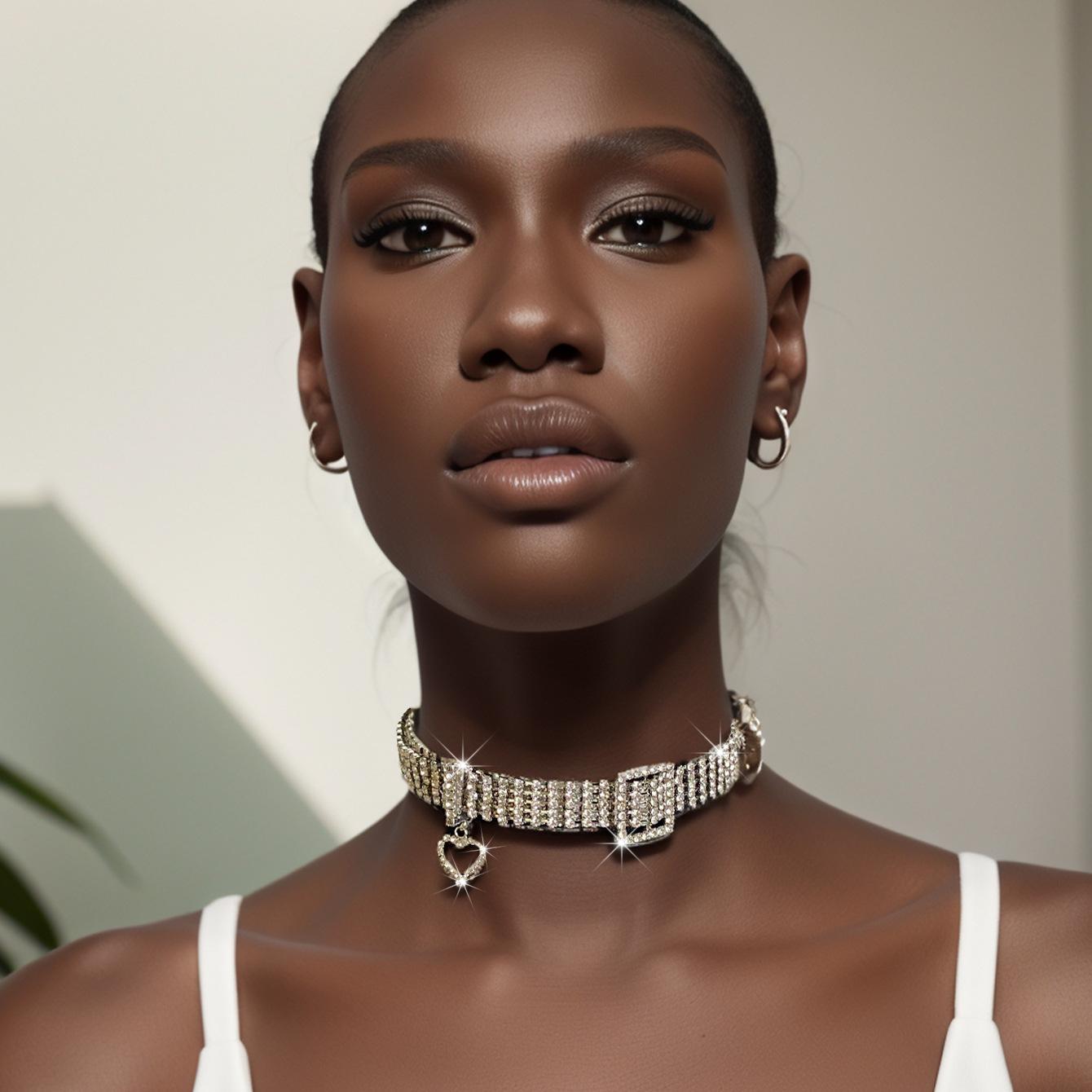 

European and American fashion short necklace for women, neck collar, party accessories золотой