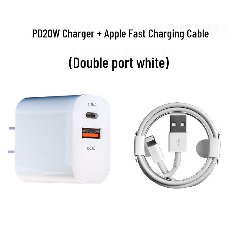 PD20W Dual Port A+C Charger for iPhone 16/15/14 - Super Fast Charging, 3C Certified
