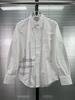 High version TB new thread stripe embroidery men's and women's casual high-end versatile women's long-sleeved shirt