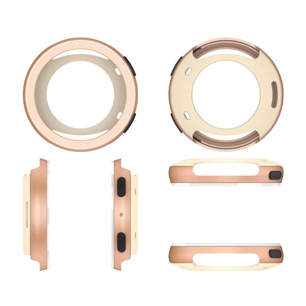 Replacement Metal Watch Bezel Protective Shockproof Watch Case Shell Anti-Scratch Screen Protector for Amazfit Active 2