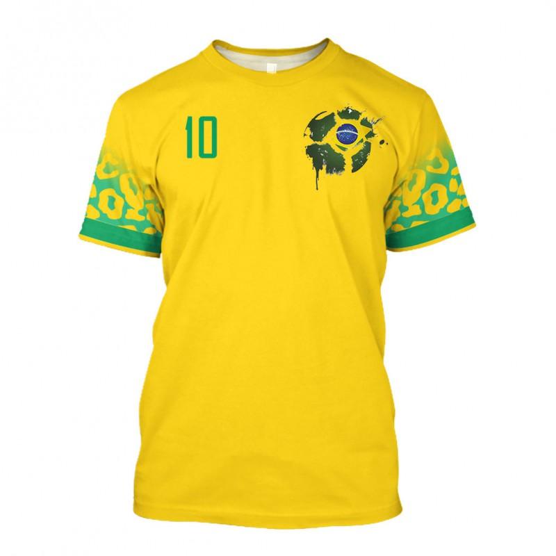 Mens Brazil National Team 10 Neymar Soccer Jersey Set Kids Football Training Uniforms Sports Wear