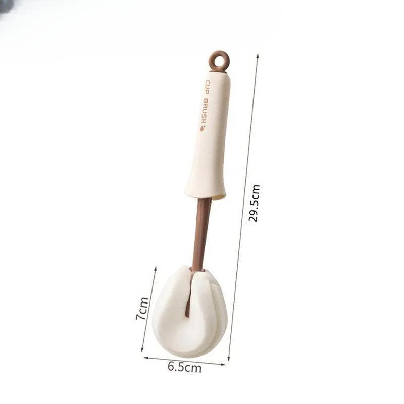 Two-in-one Cleaning Cup Brush - Home Use with Extended Handle - Baby Bottle Brush - Straw Cup Cleaning Brush - Push-pull Water Squeezing Tool