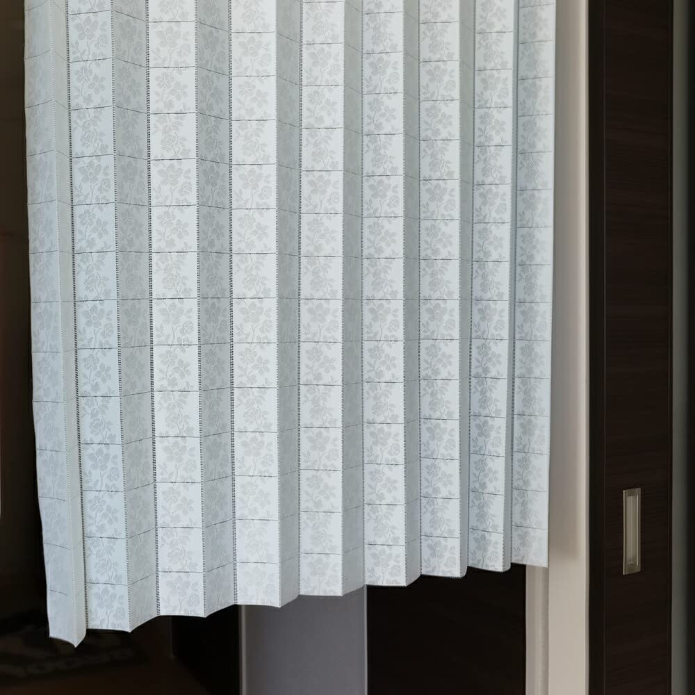 Noren Kobo Accordion Simple Floral for Small 97cm Wide x 100cm Patapata Cafe Light 10570 Curtain, Pattern, Stylish, Windows, Kitchen, Long, Flower,