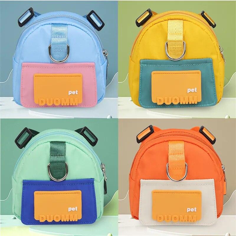 Förvaringsväska för husdjursnack med koppel Multifunktionsryggsäck för hundar med stor kapacitet Justerbar sele Ryggsäck Lämplig Resepromenad för husdjur