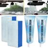 2Pcs Car Glass Oil Film Cleaner, Stain Remover, Car Window, Windscreen Cleaner, Paste, Water Stain Remover Car Glass Film Removal Cream with Sponge